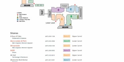 Карта торгового центру altamonte